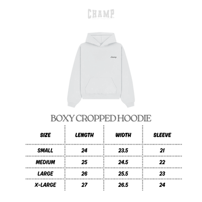 COZY CORE 'GREY' BOXY CROPPED HOODIE V1