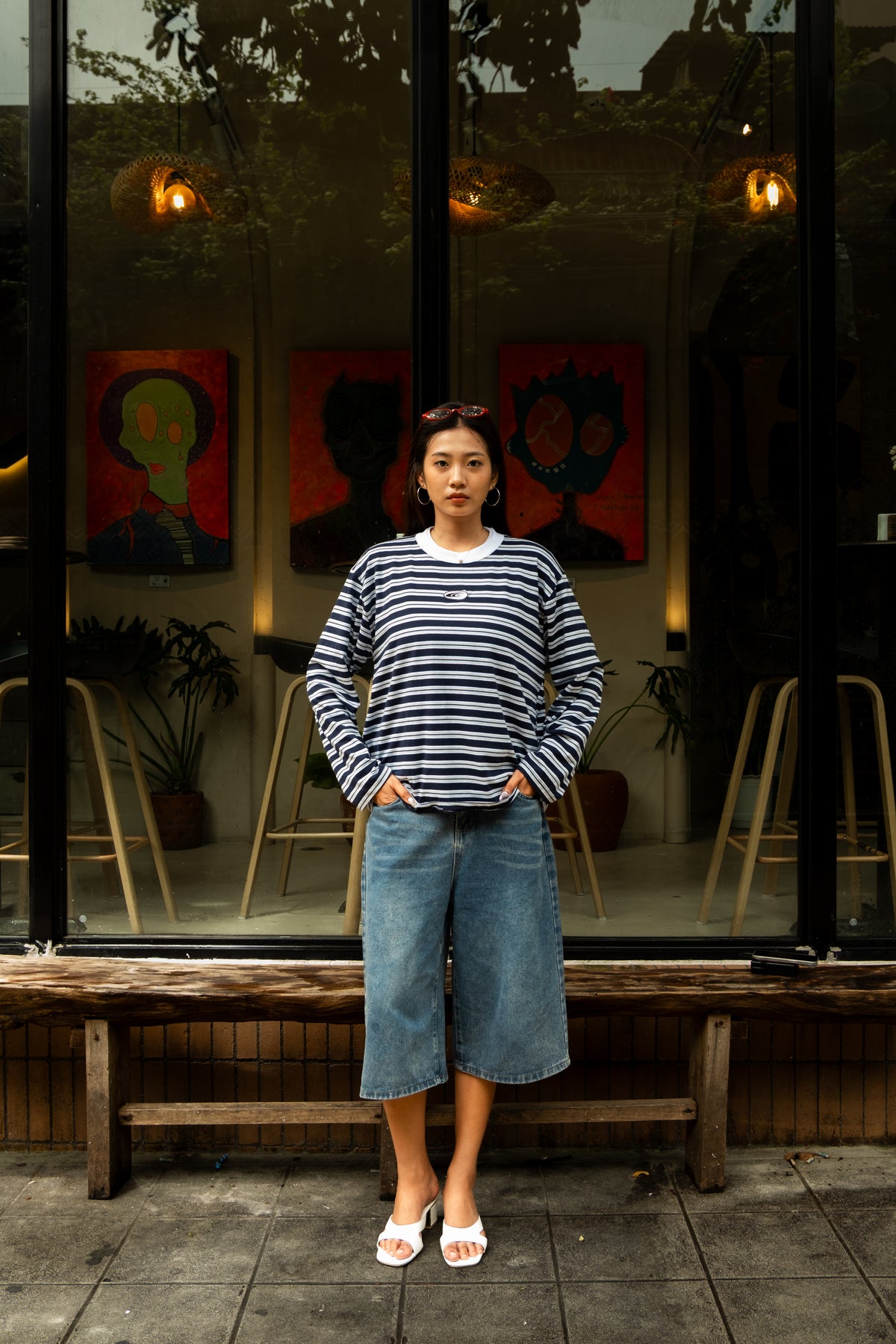 STRATA BLUE STRIPE L/S