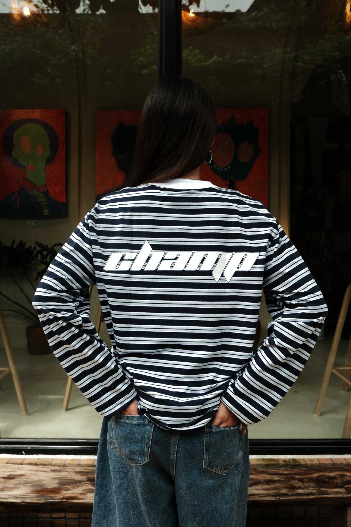 STRATA BLUE STRIPE L/S