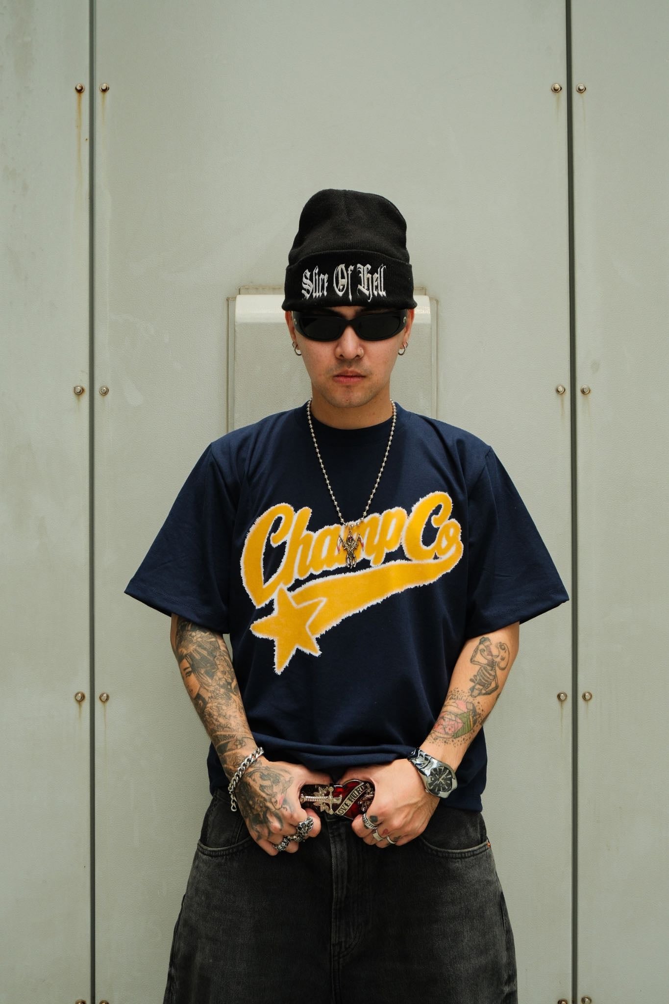 Heritage Script Tee - Navy Blue
