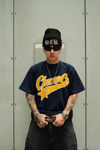 Heritage Script Tee - Navy Blue