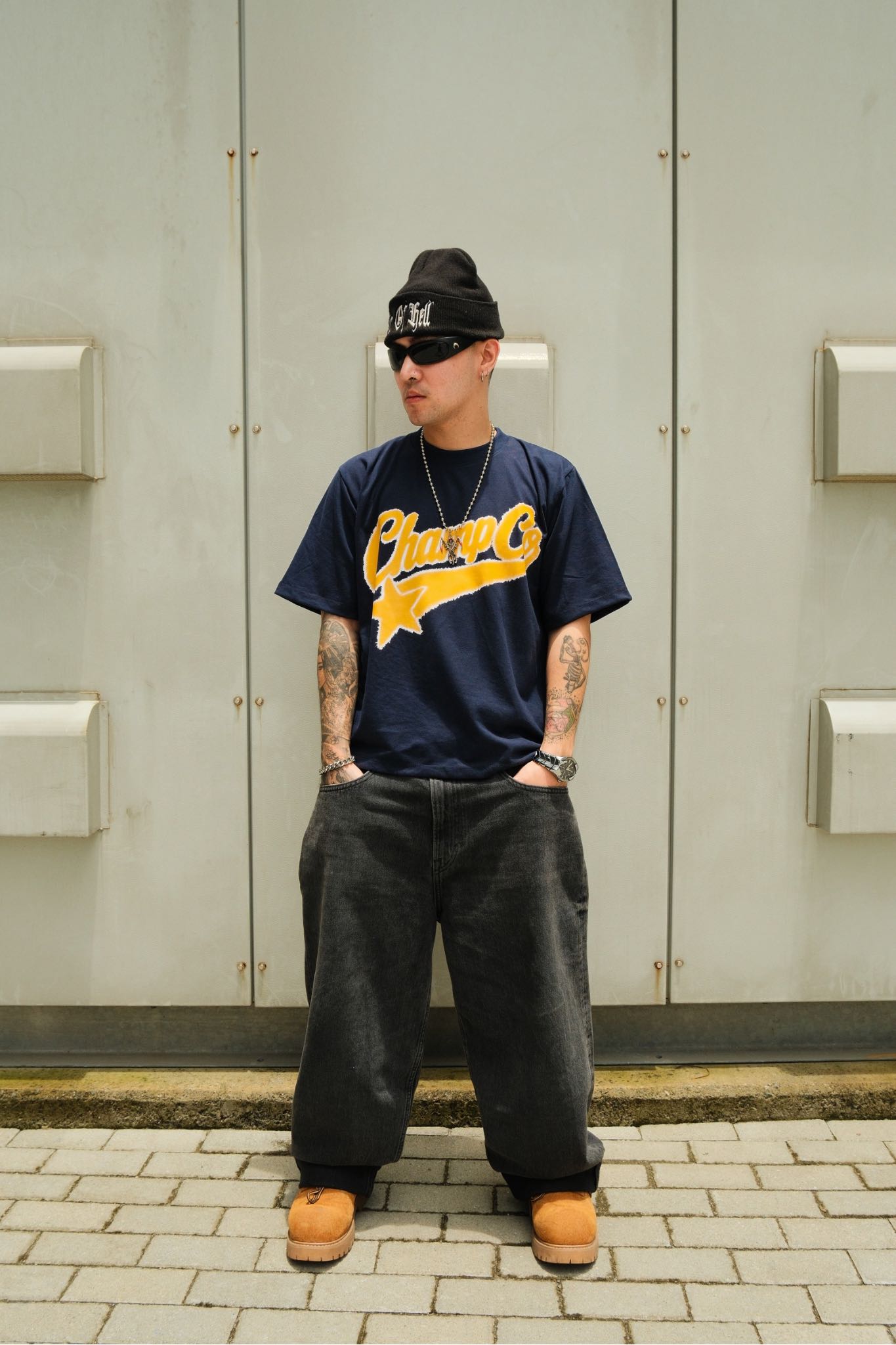 Heritage Script Tee - Navy Blue